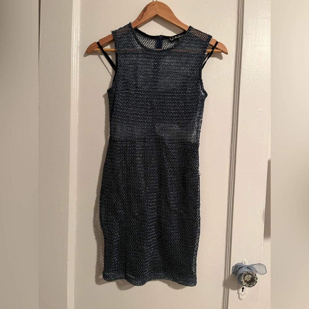 💙 mesh cocktail sleeveless dress blue S by for love&lemons